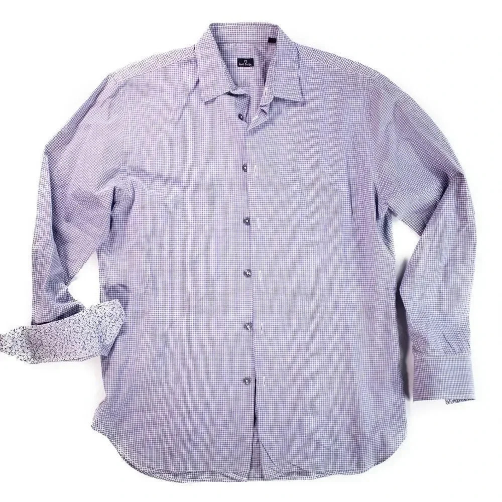 Paul Smith Blue Checkered Dress Shirt M